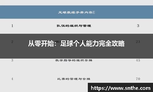 从零开始：足球个人能力完全攻略