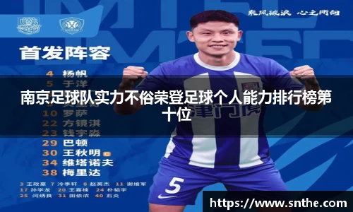 南京足球队实力不俗荣登足球个人能力排行榜第十位